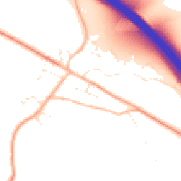 Daytime road noise heatmap for SN8 2JQ