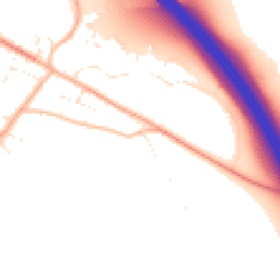 Daytime road noise heatmap for SN8 2TD