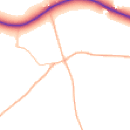 Daytime road noise heatmap for SN8 4EA