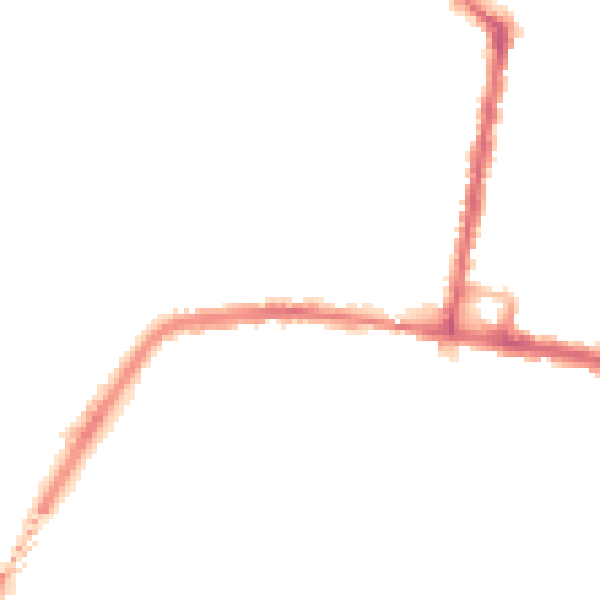 Night-time road noise heatmap for SO18 1AR