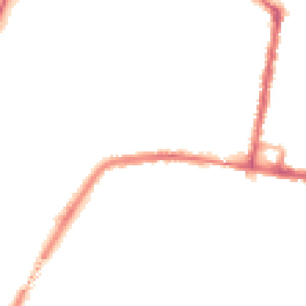 Night-time road noise heatmap for SO18 1AU