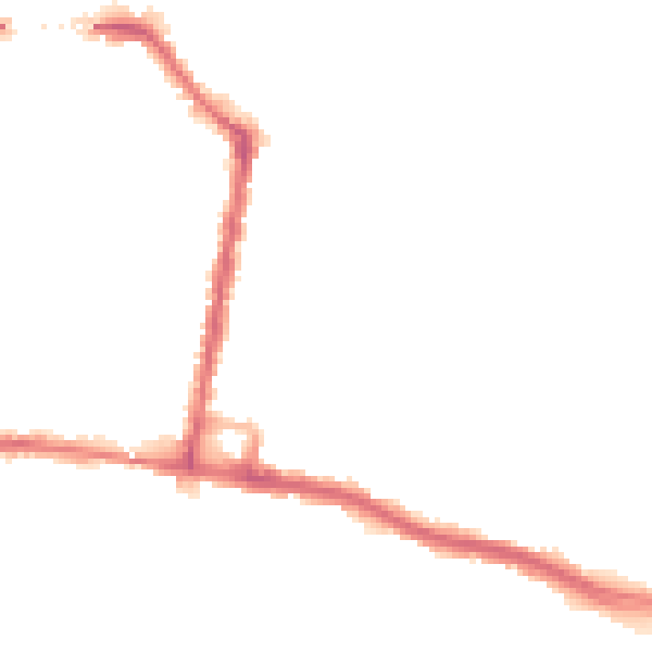 Night-time road noise heatmap for SO18 1HG