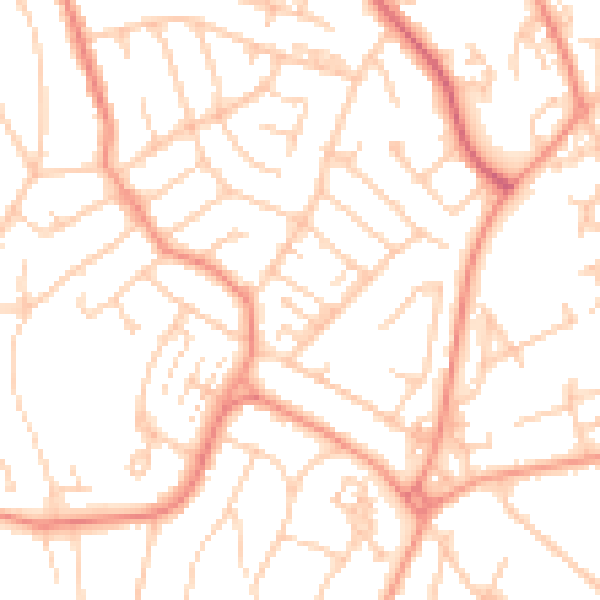Daytime road noise heatmap for SO18 2BF