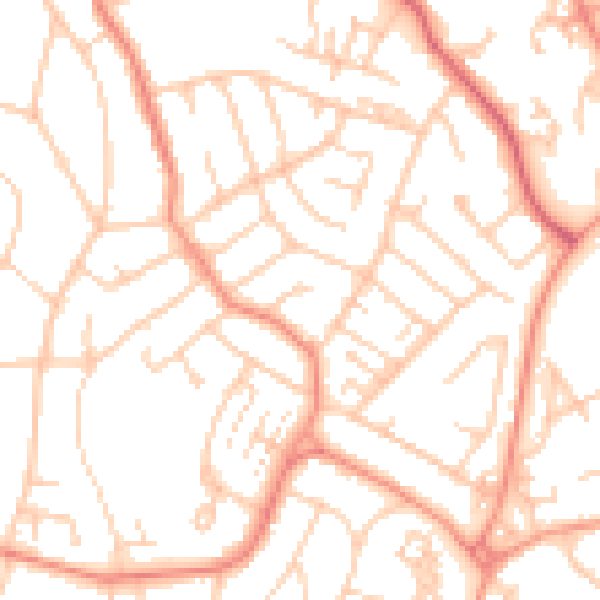 Daytime road noise heatmap for SO18 2BN