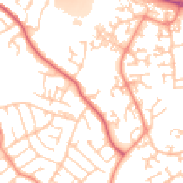 Daytime road noise heatmap for SO18 2FG