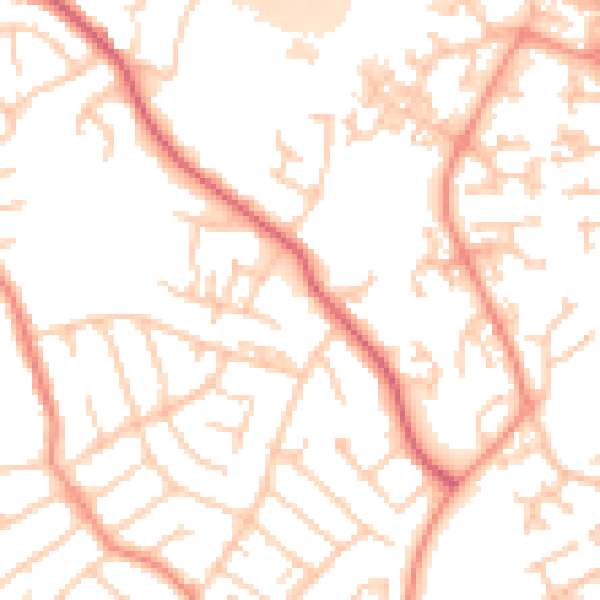 Daytime road noise heatmap for SO18 2FL