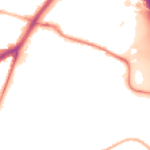 Night-time road noise heatmap for SO18 2LT