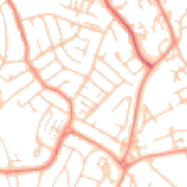 Daytime road noise heatmap for SO18 2TT