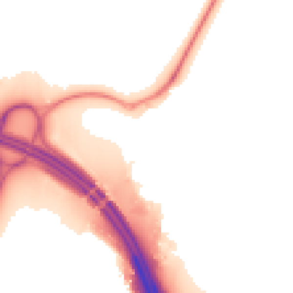 Night-time road noise heatmap for SO18 2XU