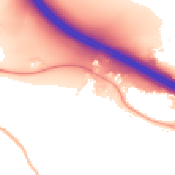 Night-time road noise heatmap for SO18 3AD