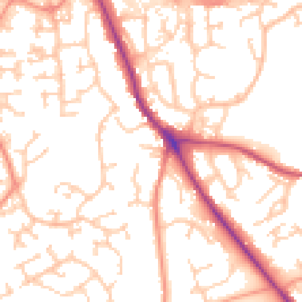Daytime road noise heatmap for SO18 3DH
