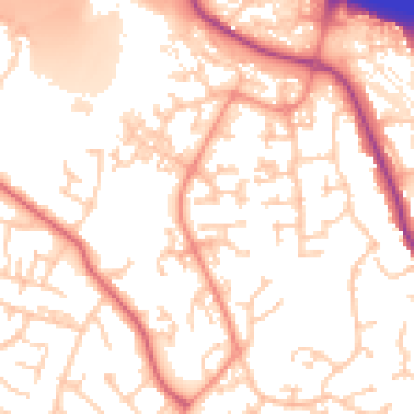 Daytime road noise heatmap for SO18 3LX