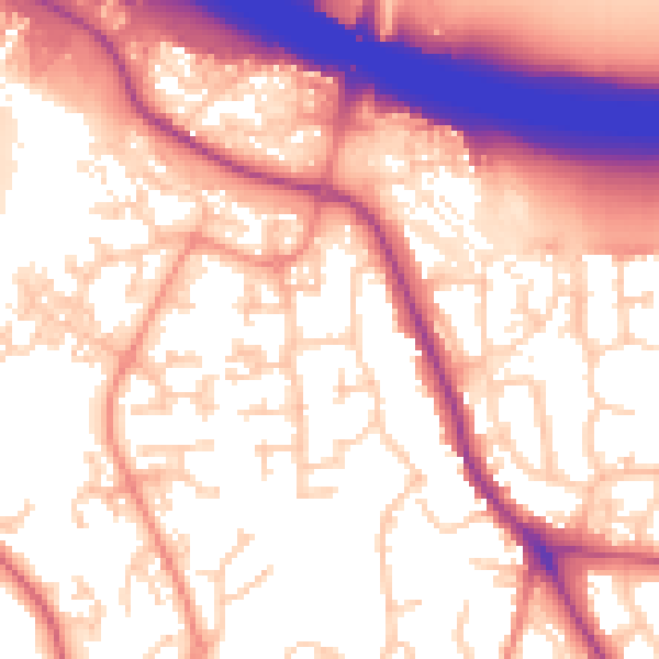 Daytime road noise heatmap for SO18 3QE