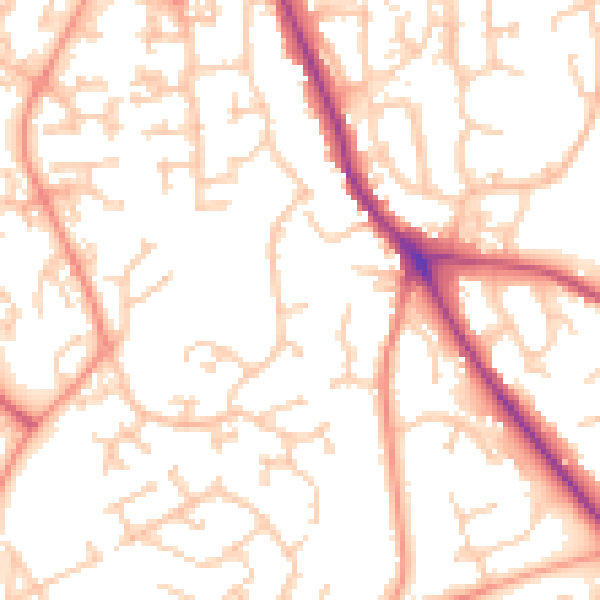 Daytime road noise heatmap for SO18 3QN
