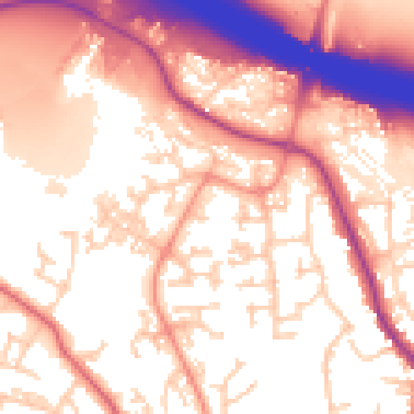 Daytime road noise heatmap for SO18 3RA