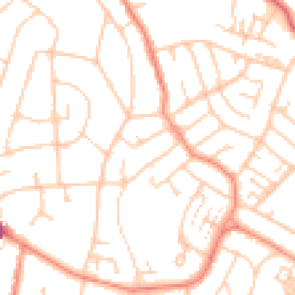 Daytime road noise heatmap for SO18 4PR