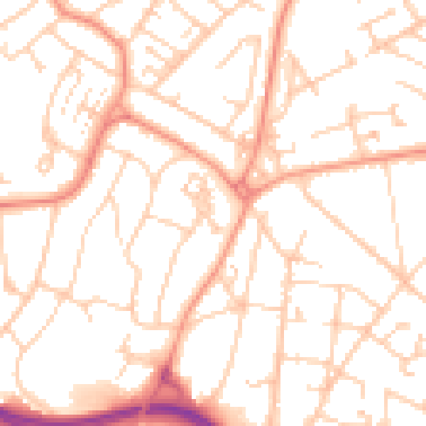 Daytime road noise heatmap for SO18 4SS