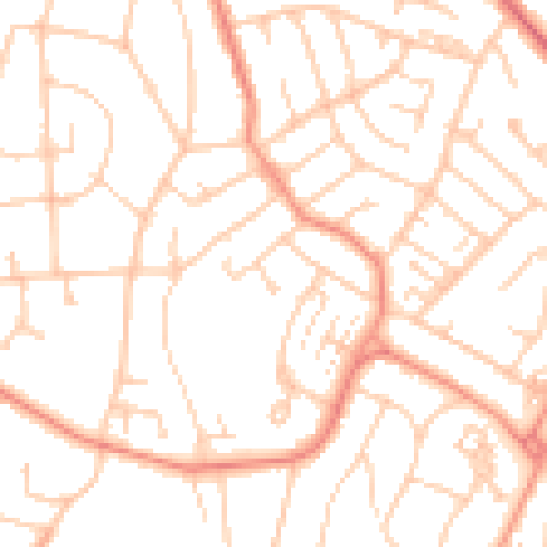Daytime road noise heatmap for SO18 4ST