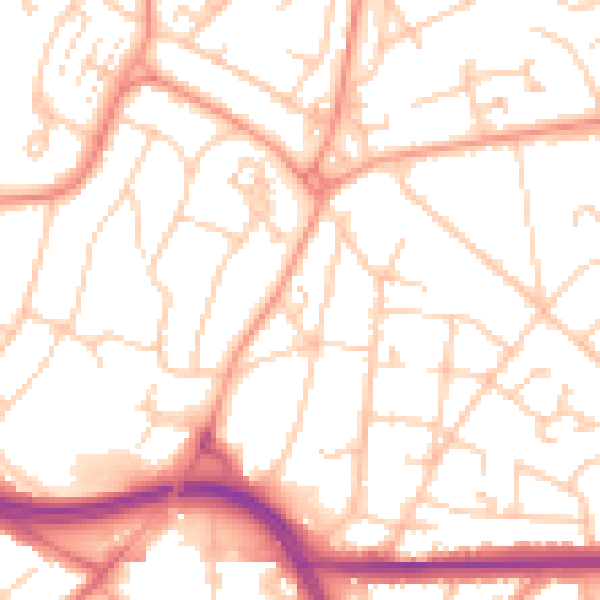 Daytime road noise heatmap for SO18 6SL