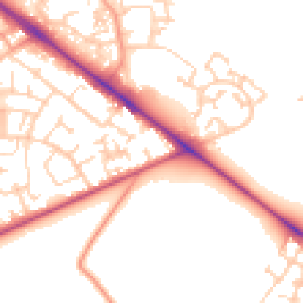 Daytime road noise heatmap for SO19 0PW