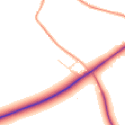 Daytime road noise heatmap for SO20 8JP