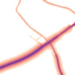 Daytime road noise heatmap for SO20 8JW