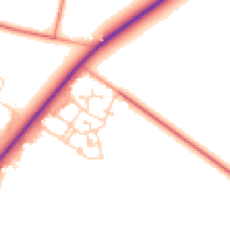 Daytime road noise heatmap for SO20 8QE