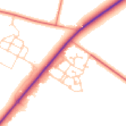 Daytime road noise heatmap for SO20 8QW
