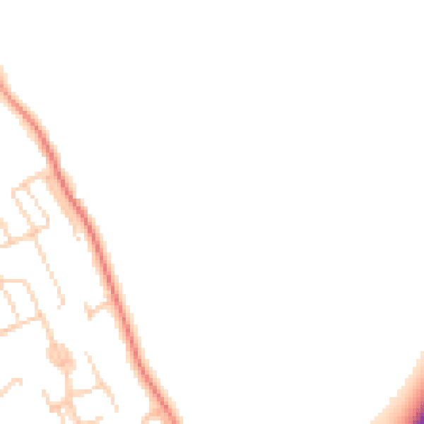 Daytime road noise heatmap for SO21 1GL