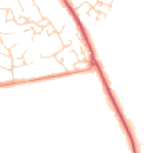 Daytime road noise heatmap for SO21 1SY