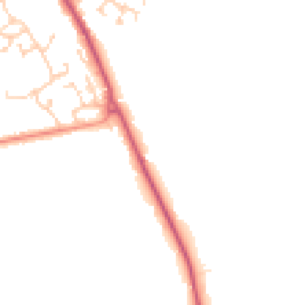 Daytime road noise heatmap for SO21 1TL