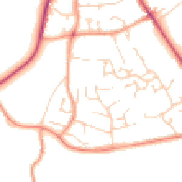 Daytime road noise heatmap for SO21 1TZ