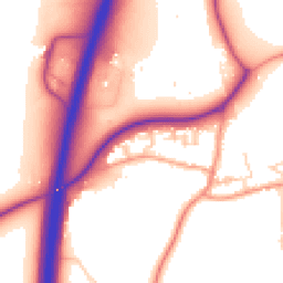 Daytime road noise heatmap for SO21 3JU