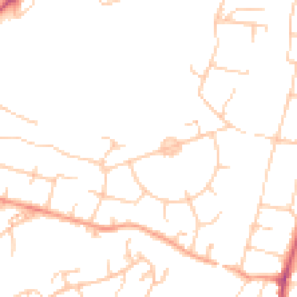 Daytime road noise heatmap for SO22 4AE