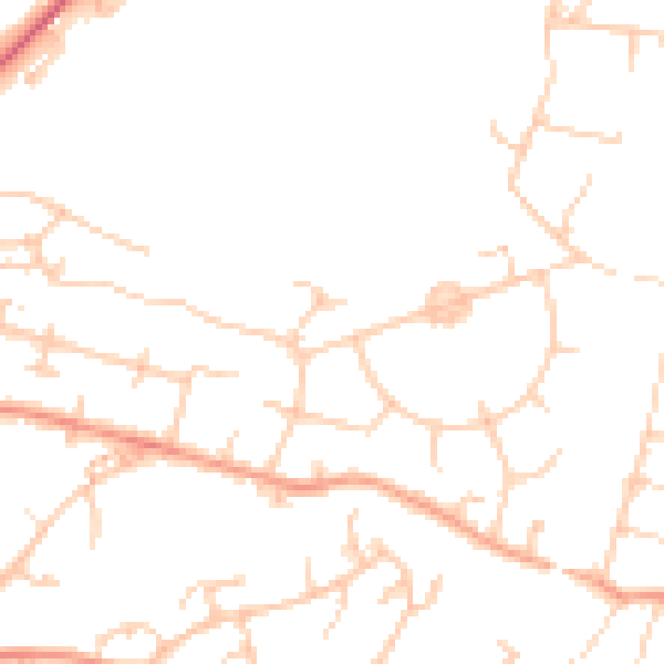 Daytime road noise heatmap for SO22 4AF