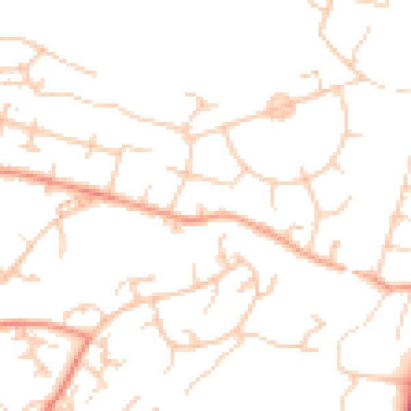 Daytime road noise heatmap for SO22 4AL