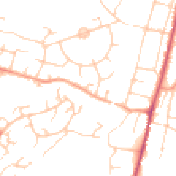 Daytime road noise heatmap for SO22 4AN