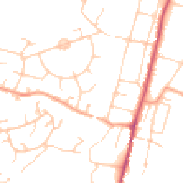 Daytime road noise heatmap for SO22 4AR