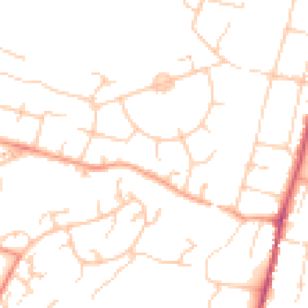 Daytime road noise heatmap for SO22 4AT