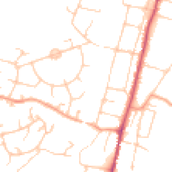 Daytime road noise heatmap for SO22 4AX