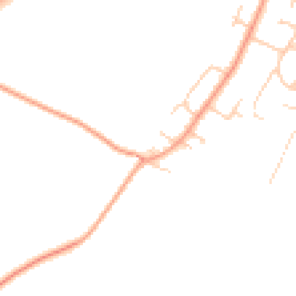 Daytime road noise heatmap for SO22 4BF