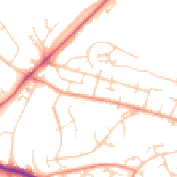 Daytime road noise heatmap for SO22 4BG