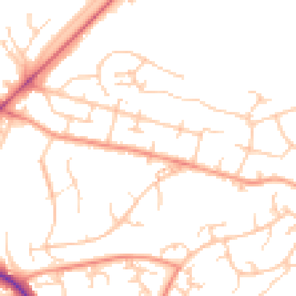 Daytime road noise heatmap for SO22 4BS