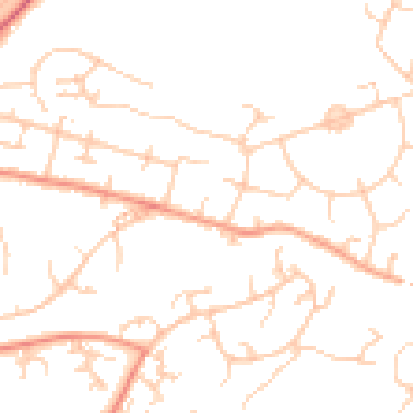 Daytime road noise heatmap for SO22 4BU