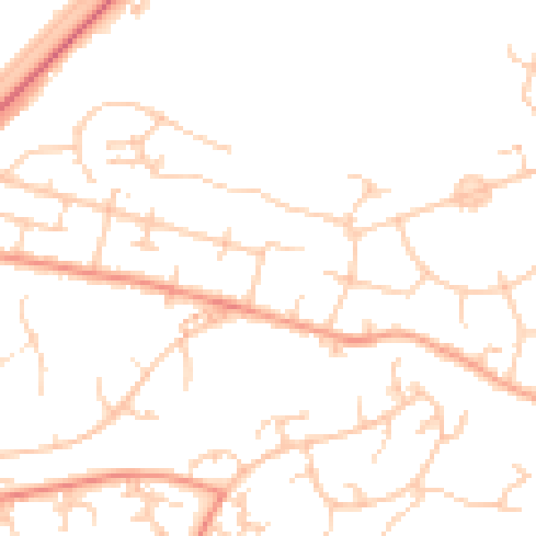 Daytime road noise heatmap for SO22 4BX