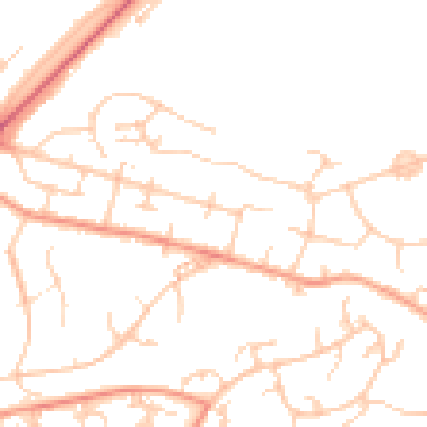 Daytime road noise heatmap for SO22 4BZ