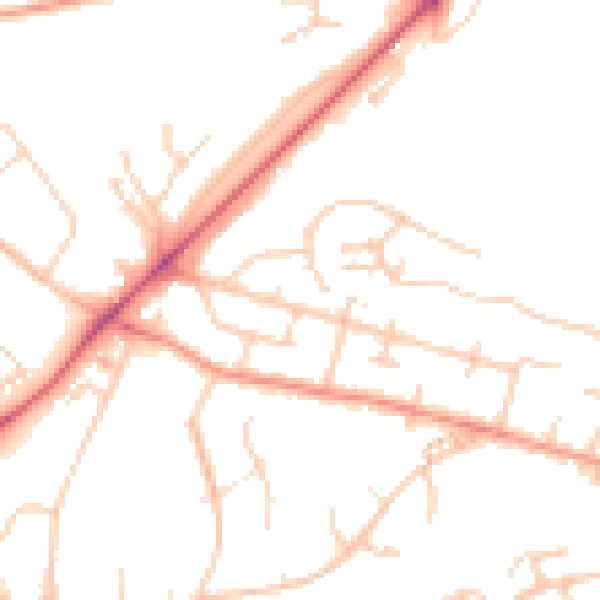 Daytime road noise heatmap for SO22 4DD