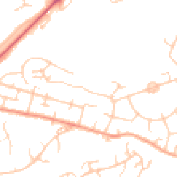 Daytime road noise heatmap for SO22 4DG