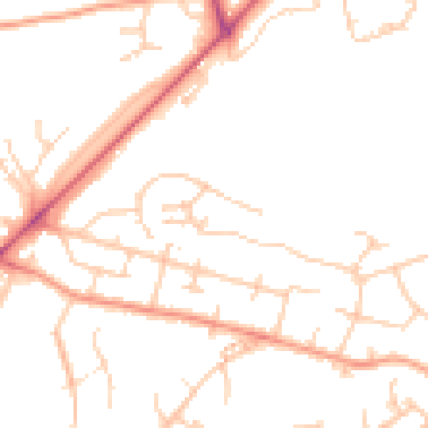 Daytime road noise heatmap for SO22 4DL
