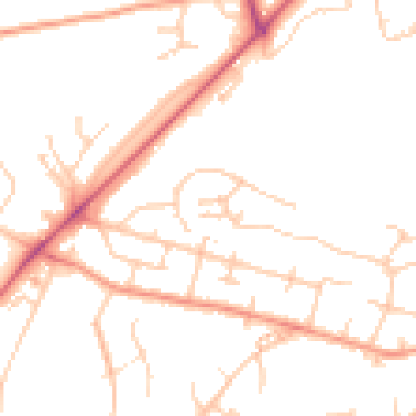 Daytime road noise heatmap for SO22 4DN